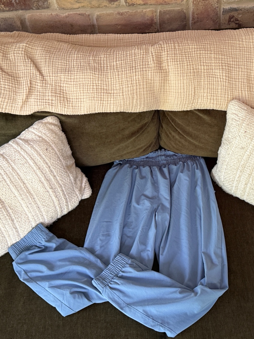 Athleta Light Blue Drawstring Lounge Pants